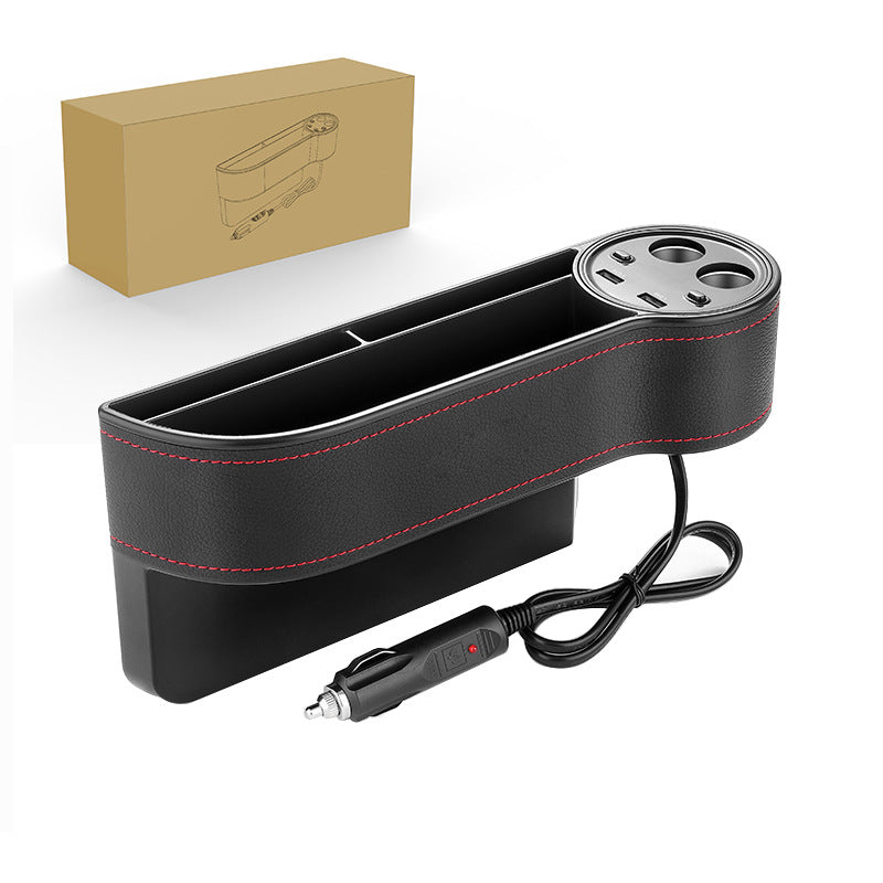 Premium Car Seat Gap Storage Box with Dual USB Charger