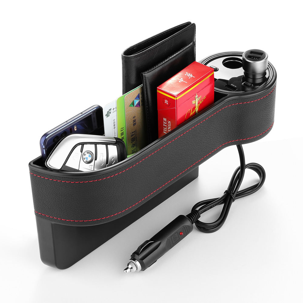 Premium Car Seat Gap Storage Box with Dual USB Charger
