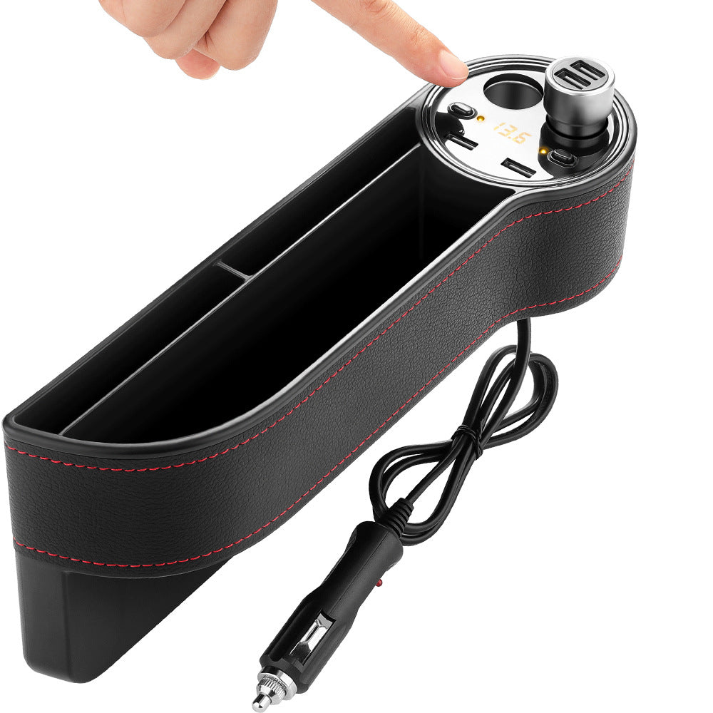 Premium Car Seat Gap Storage Box with Dual USB Charger