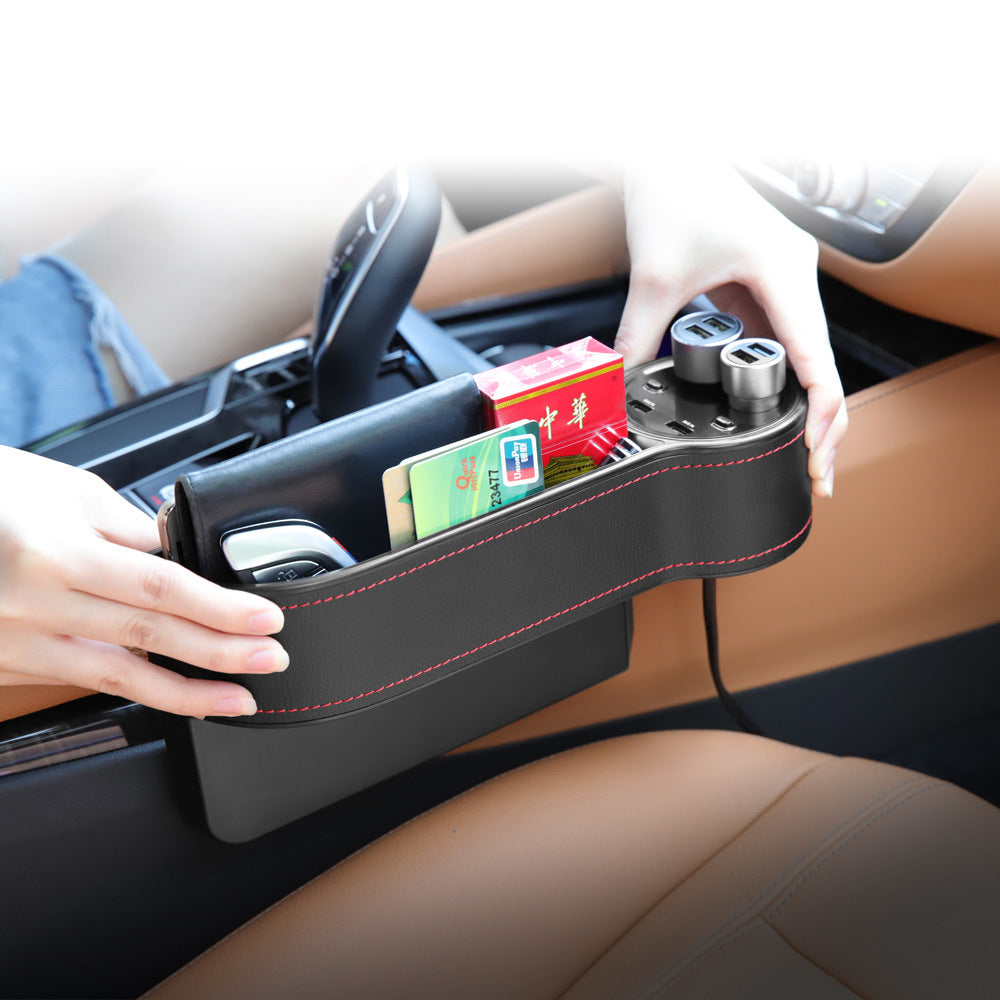 Premium Car Seat Gap Storage Box with Dual USB Charger